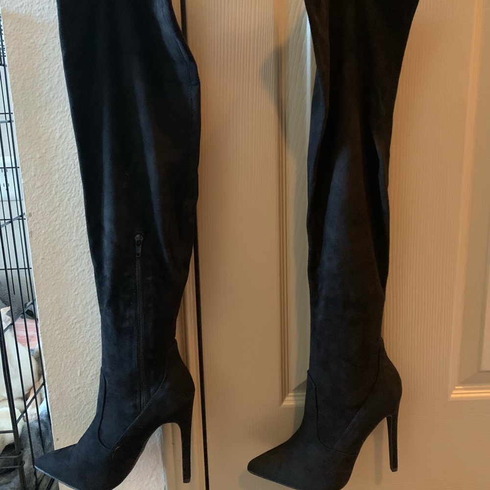 Over the knee heeled boots